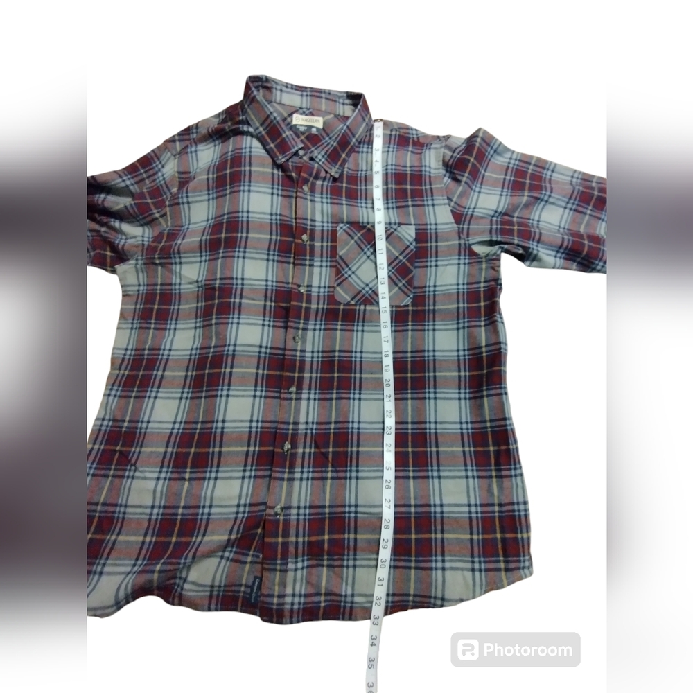 NWOT Magellan Outdoors Canyon Creek Burgundy & Blue Classic Fit flannel 2XL - Picture 6 of 7